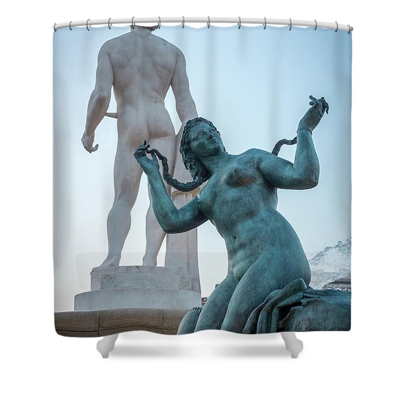 Apollo Shower Curtain featuring the photograph Sun Fountain by Nigel R Bell