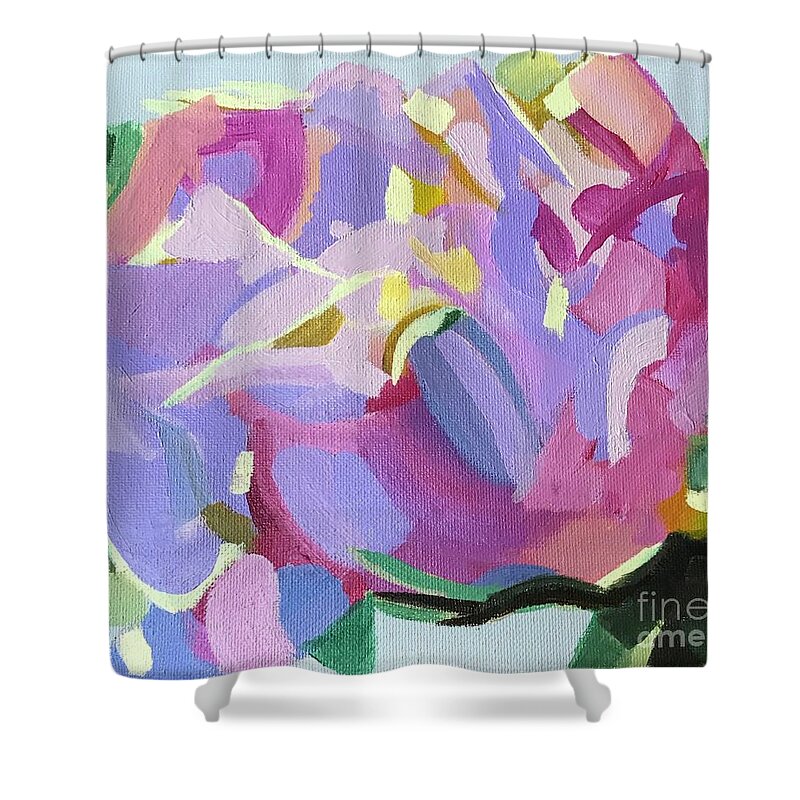 Original Art Work Shower Curtain featuring the painting Sunday Morning Rose by Theresa Honeycheck