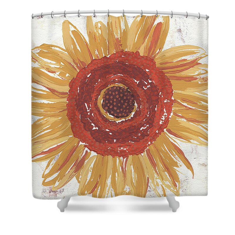 Sunflower Shower Curtain featuring the painting Sunflower I by Nikita Coulombe