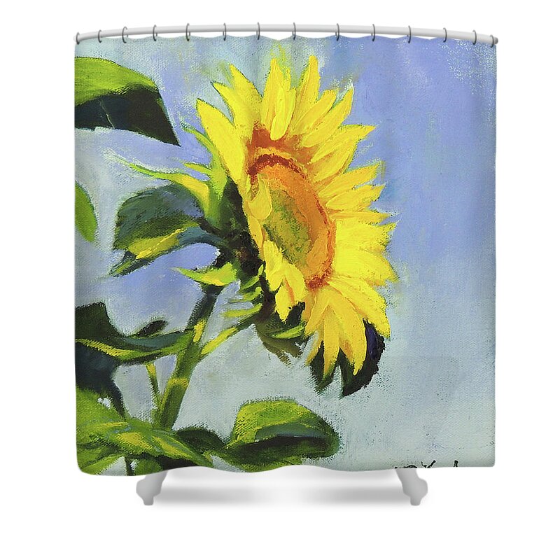 Flower Shower Curtain featuring the painting Sunflower by Marsha Karle