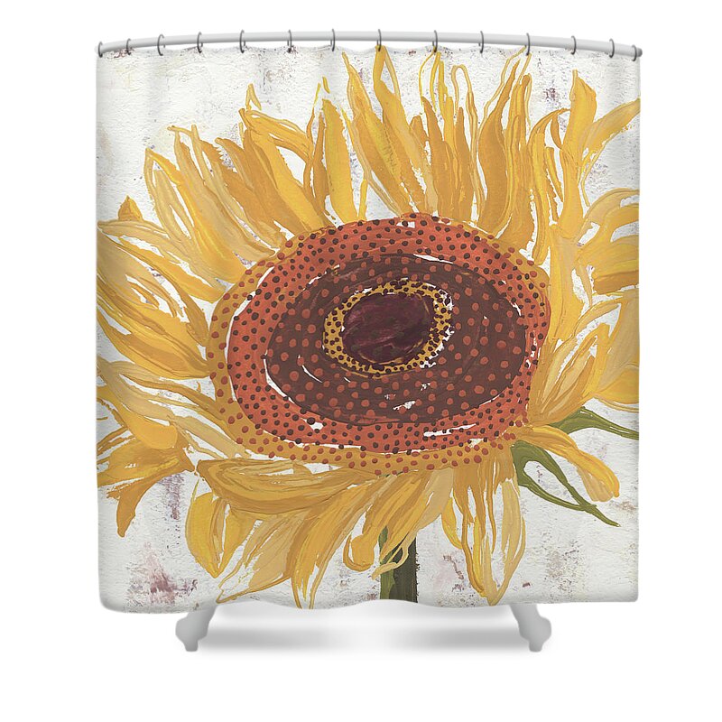 Sunflower Shower Curtain featuring the painting Sunflower V by Nikita Coulombe