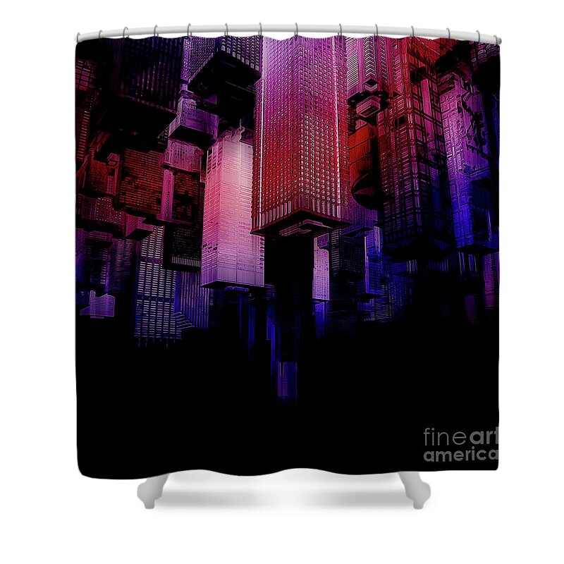 Upside Down Shower Curtain featuring the digital art Sunken City by Phil Perkins