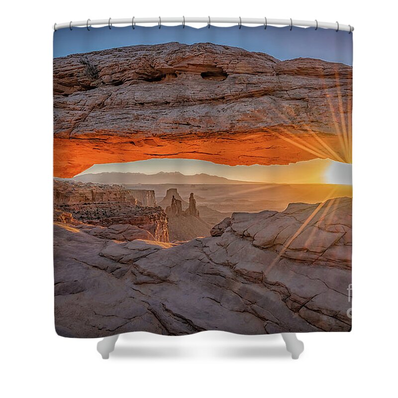 Sunrise Shower Curtain featuring the photograph Sunrise Arch by Melissa Lipton
