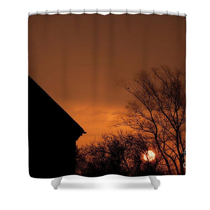 Autumn Shower Curtain featuring the photograph Sunrise at home by Simon Bratt