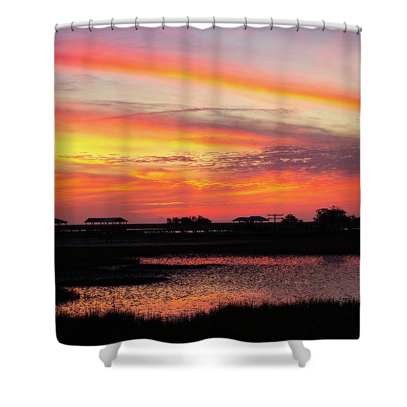 Sunrise Shower Curtain featuring the photograph Sunrise in Awendaw by Patricia Schaefer