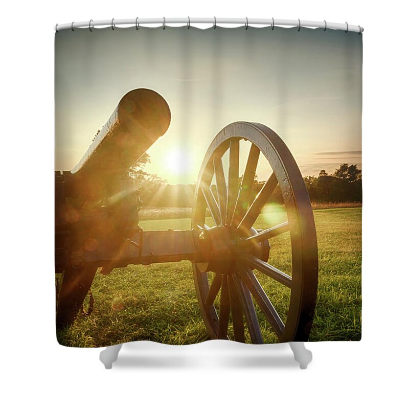 Sun Shower Curtain featuring the photograph Sunset Canon by Travis Rogers