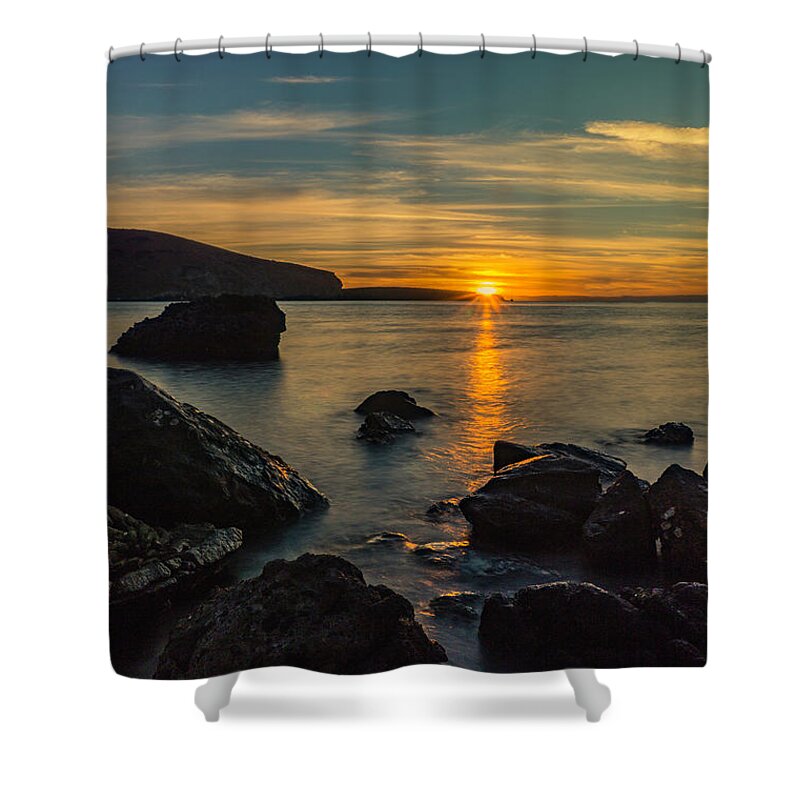 Landscape Shower Curtain featuring the photograph Sunset in Balandra by Silvia Marcoschamer
