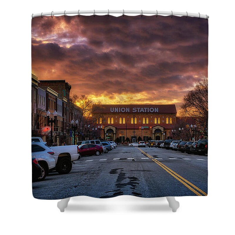 Ogden Shower Curtain featuring the photograph Sunset on 25th Street by Michael Ash