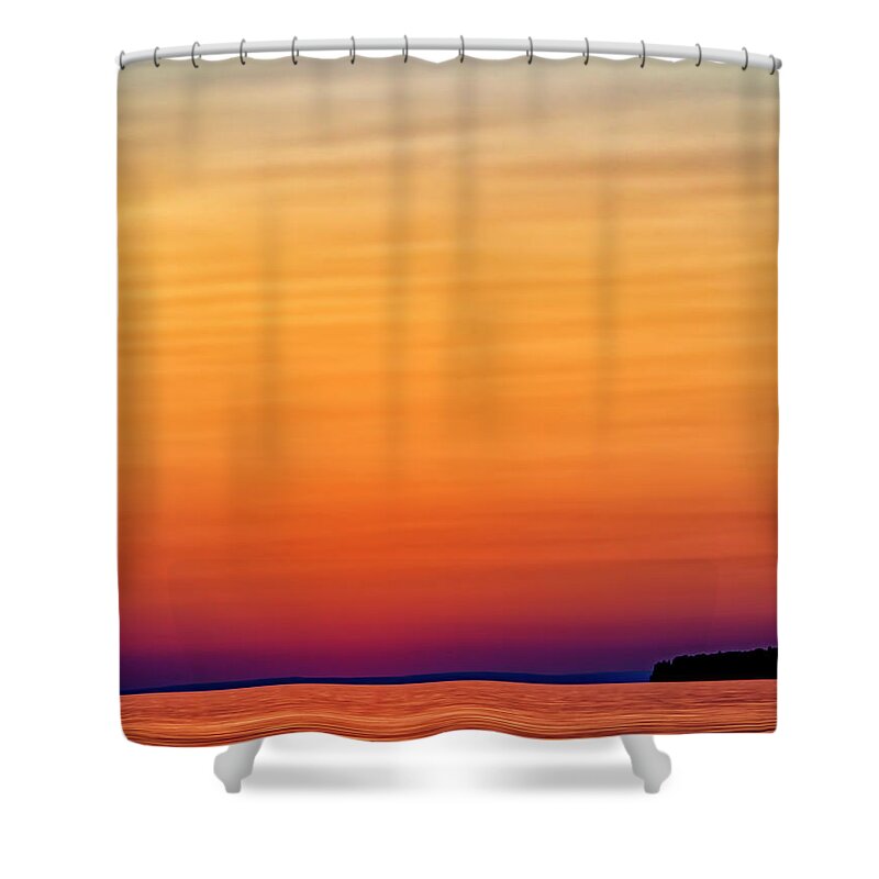 Afterglow Shower Curtain featuring the photograph Sunset on Lake Superior by Bill Frische