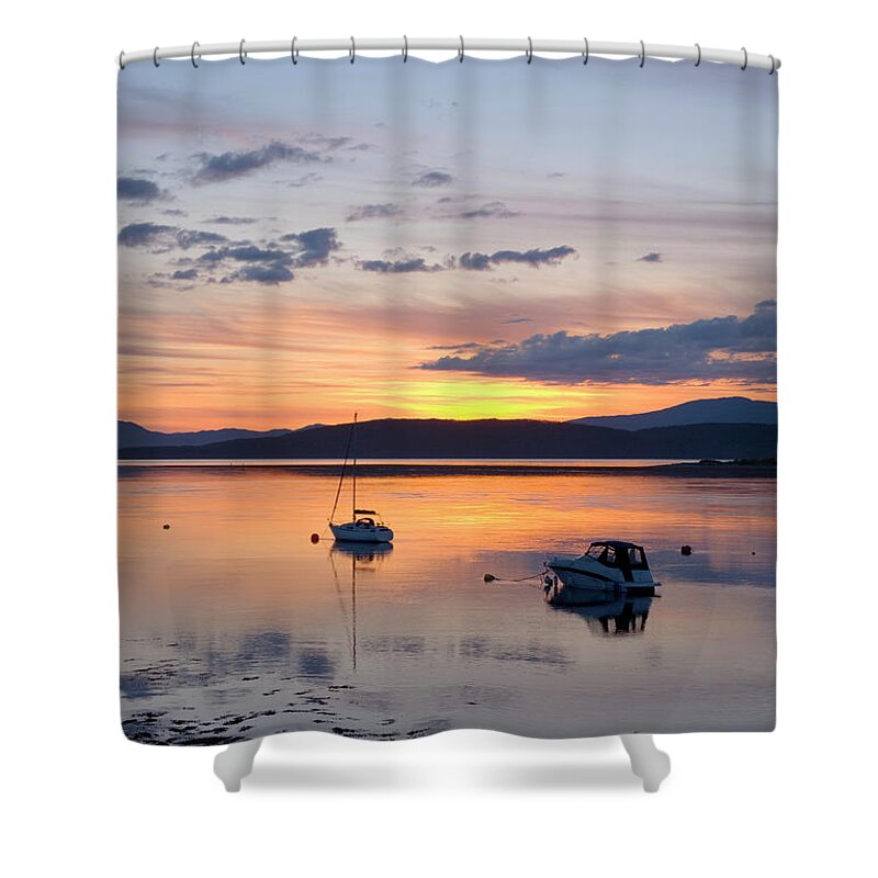 Scenics Shower Curtain featuring the photograph Sunset Over Bay, Connel, Argyll & Bute by David C Tomlinson