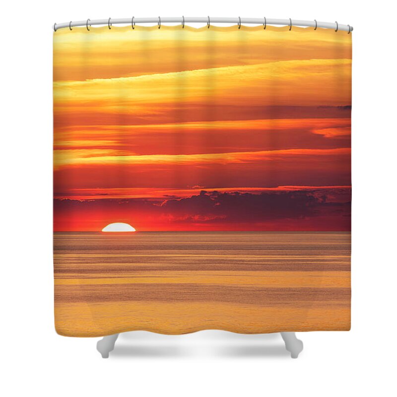 Scenics Shower Curtain featuring the photograph Sunset Over Lake Erie by Dszc