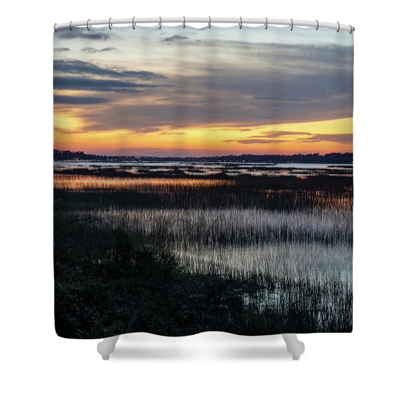Sunset Shower Curtain featuring the photograph Sunset Shelter Cove by Allen Carroll