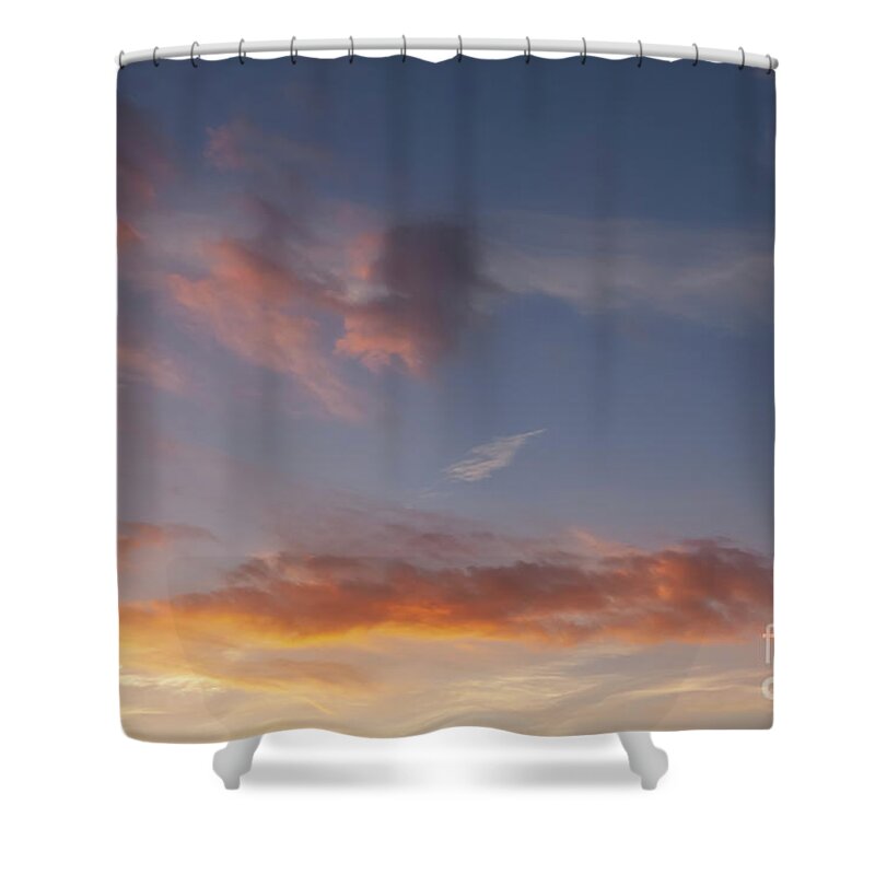 Clouds Shower Curtain featuring the photograph Sunset sky and pink clouds 428 by Simon Bratt