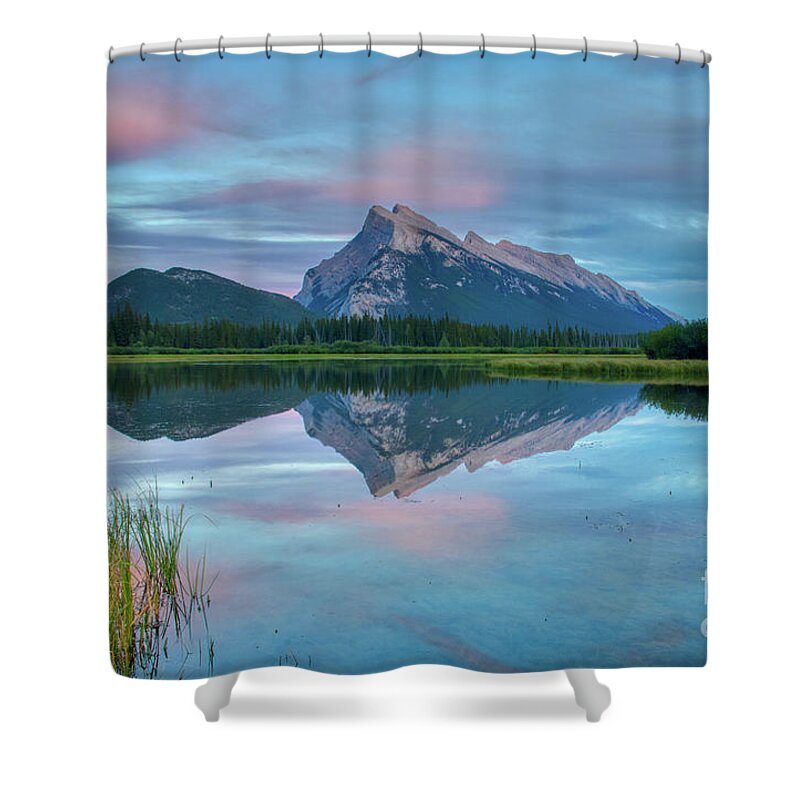 Banff Shower Curtain featuring the photograph Sunset Vermillion Lakes by Brian Kamprath