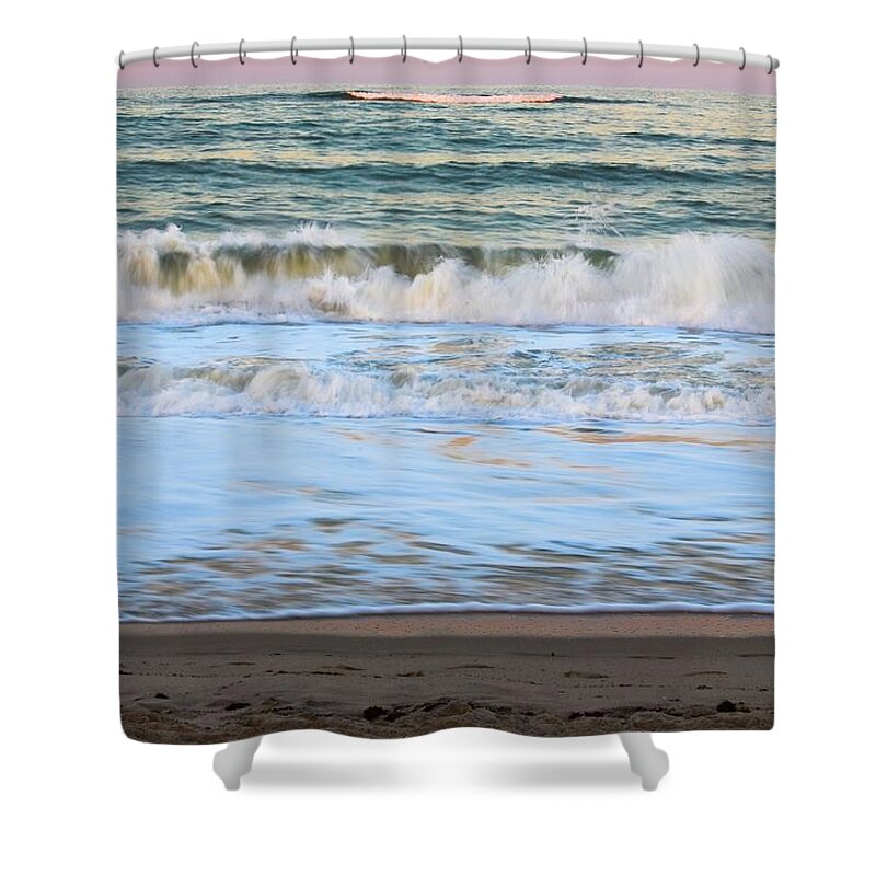 Seaside Shower Curtain featuring the photograph Sunset Wave 17 Vero Beach Florida by T Lynn Dodsworth