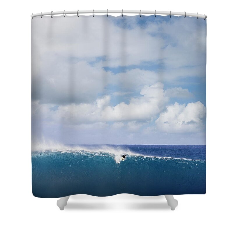 People Shower Curtain featuring the photograph Surfer Surfing On Wave by Ed Freeman
