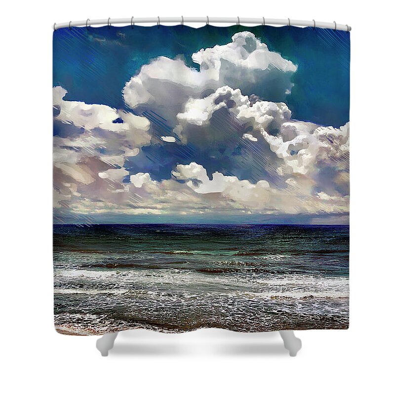 Beach Shower Curtain featuring the photograph Surreal Summer Beach by GW Mireles