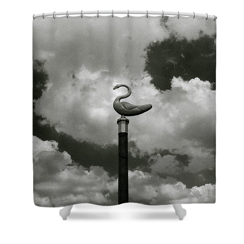 Inspiration Shower Curtain featuring the photograph Swan And Clouds In Bangkok by Shaun Higson