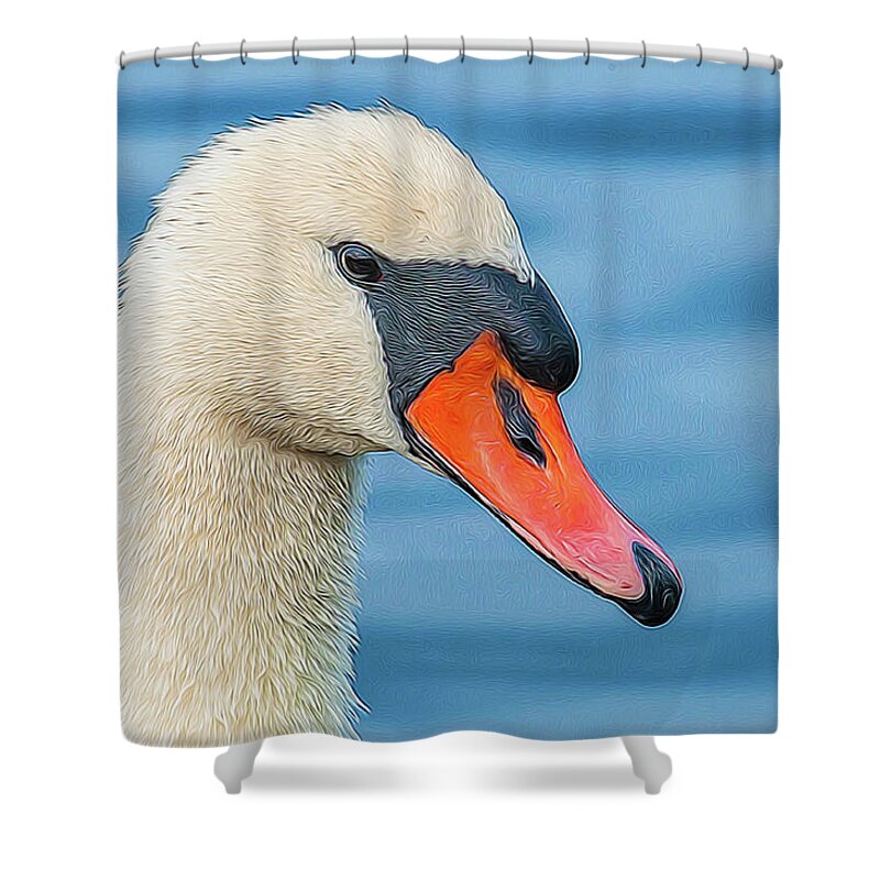 Swan Shower Curtain featuring the photograph Swan Portrait by Cathy Kovarik
