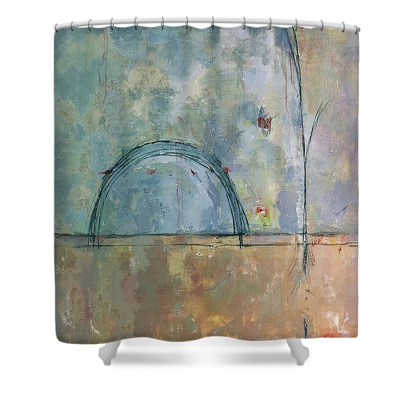 Sweat Lodge Shower Curtain featuring the painting Sweat Lodge by Janet Zoya