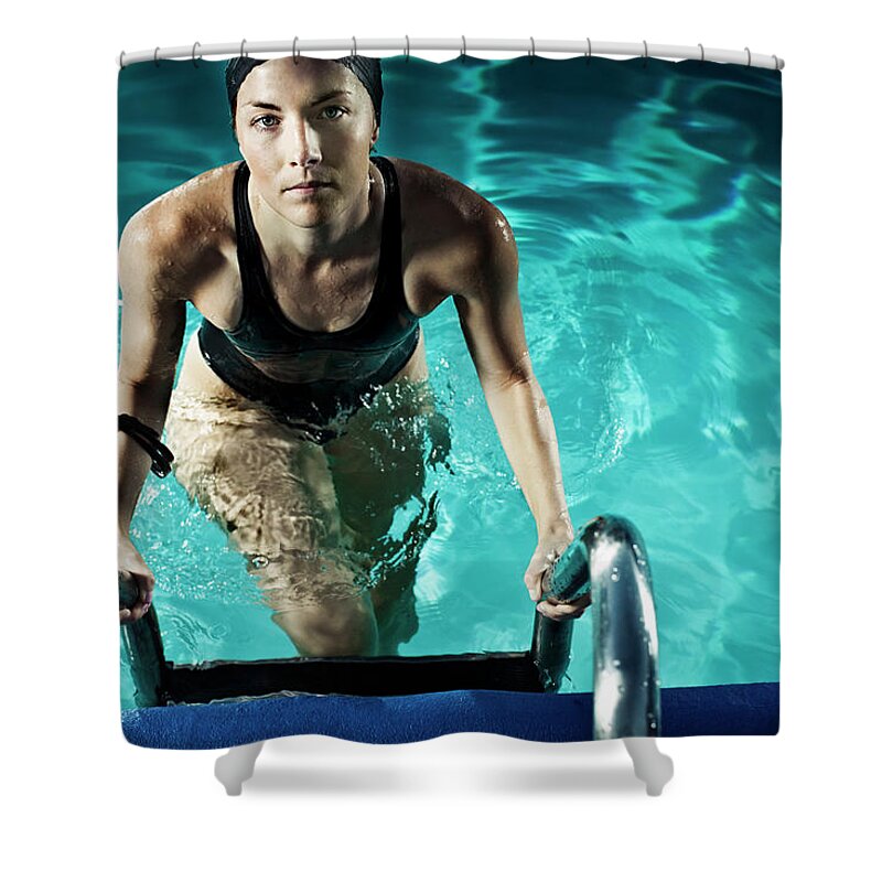 People Shower Curtain featuring the photograph Swimmer by Patrik Giardino