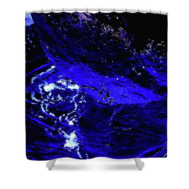 Blue Shower Curtain featuring the digital art Swirling Water by Cliff Wilson
