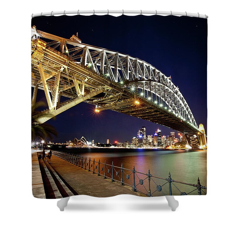 Built Structure Shower Curtain featuring the photograph Sydney Harbour Bridge & Opera House by Kf Shots