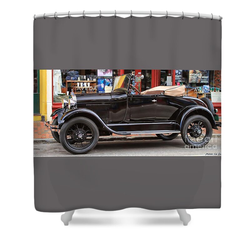 Marcia Lee Jones Shower Curtain featuring the photograph T Ford Coupe Convertable by Marcia Lee Jones