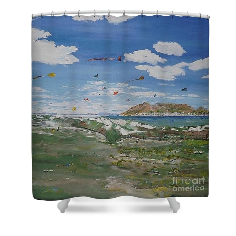 Acrylic Shower Curtain featuring the painting Table Mountain by Denise Morgan