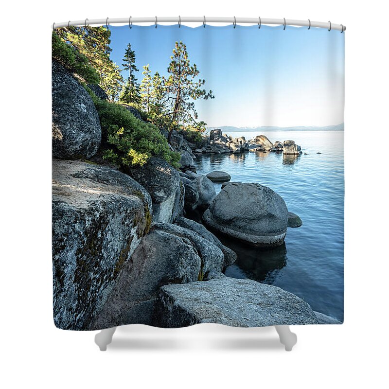 Lake Shower Curtain featuring the photograph Tahoe Blues V by Ryan Weddle