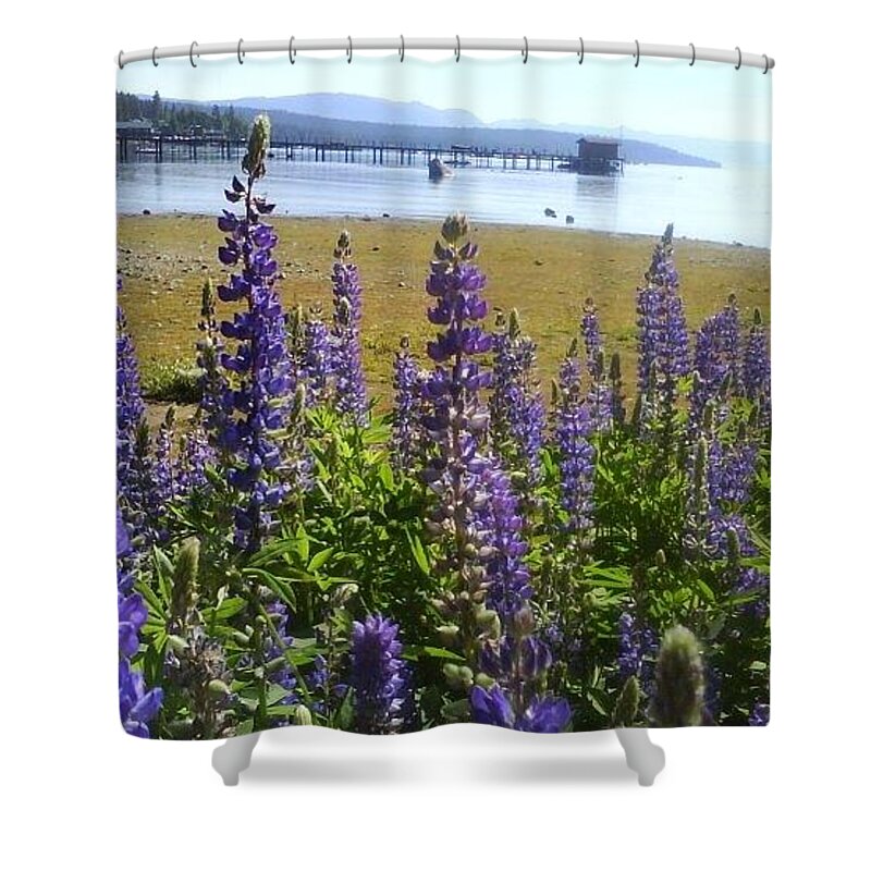 Tahoe Flowers Shower Curtain featuring the photograph Tahoe Wildflowers by FD Graham