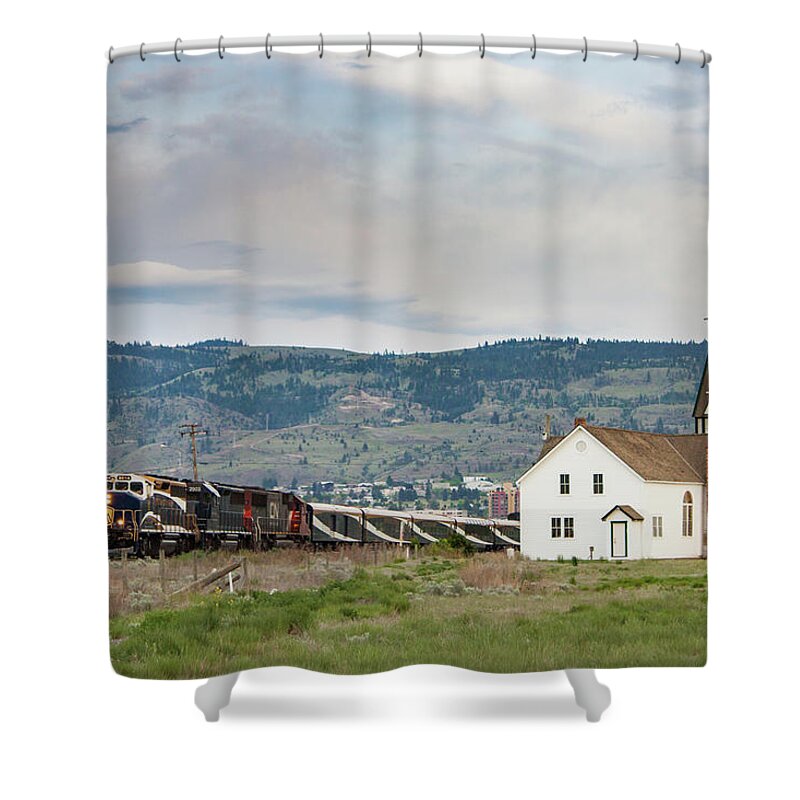 British Columbia Shower Curtain featuring the photograph Take Me To Church by Steve Boyko