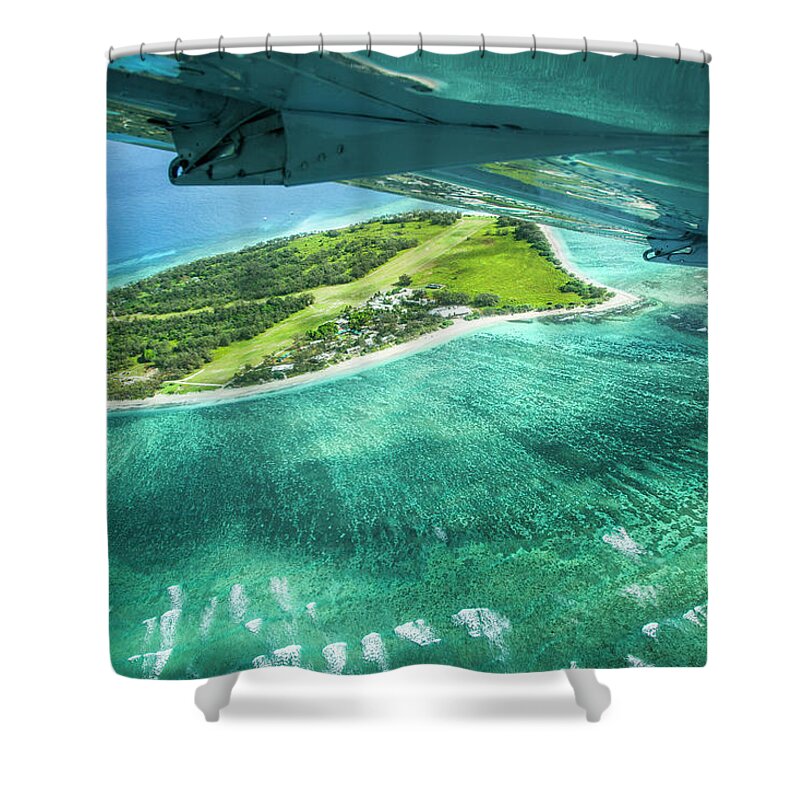 Grass Shower Curtain featuring the photograph Taking Off From Great Barrier Reef by Nick