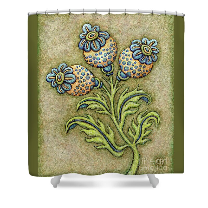Floral Shower Curtain featuring the painting Tapestry Flower 6 by Amy E Fraser