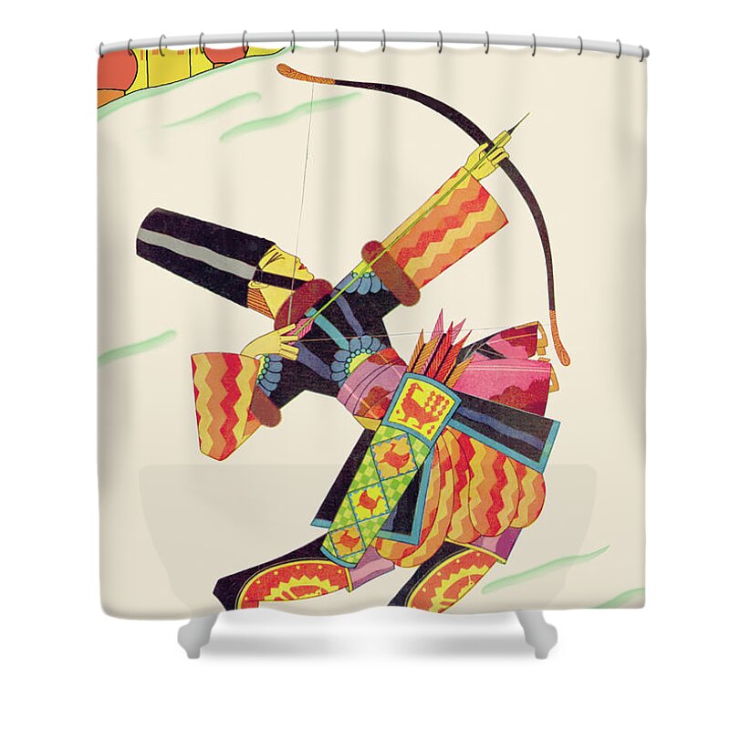 Bowman Shower Curtain featuring the painting Tarban the Bowman by Frank McIntosh