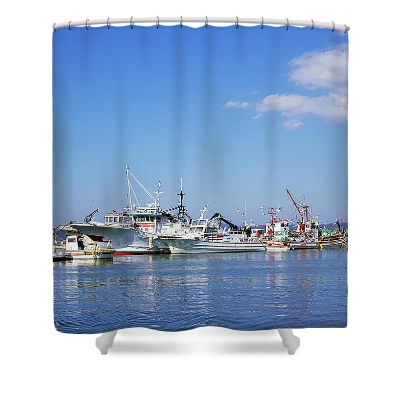 Chiba Prefecture Shower Curtain featuring the photograph Tateyama Port, Tateyama, Chiba, Japan by Mixa