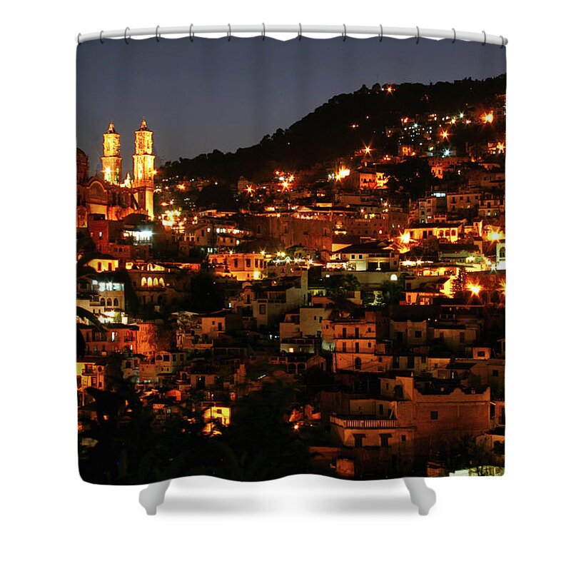 Tranquility Shower Curtain featuring the photograph Taxco After Dusk by Photo ©tan Yilmaz