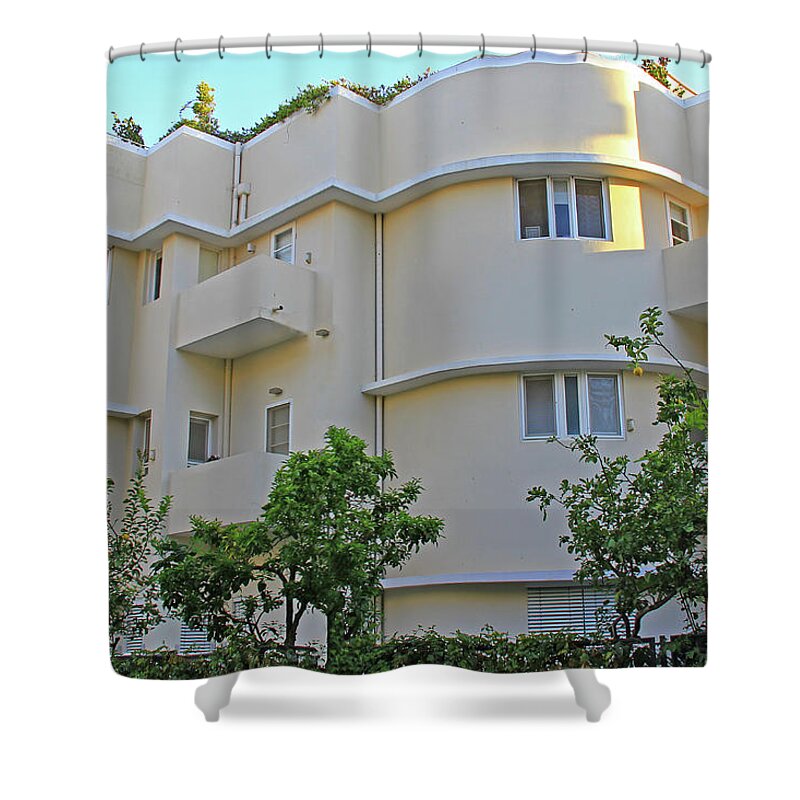 White City Shower Curtain featuring the photograph Tel Aviv, Israel - White City by Richard Krebs