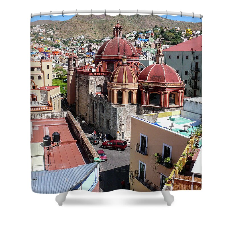 Tranquility Shower Curtain featuring the photograph Templo De San Diego, Guanajuato, Mexico by Photograph By Andrew Griffiths