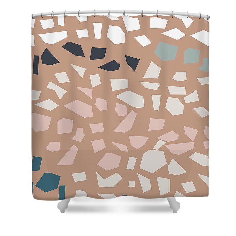 Terrazzo Shower Curtain featuring the digital art Terrazzo 4- Art by Linda Woods by Linda Woods