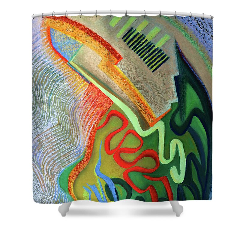  Shower Curtain featuring the painting Testosterone by Polly Castor