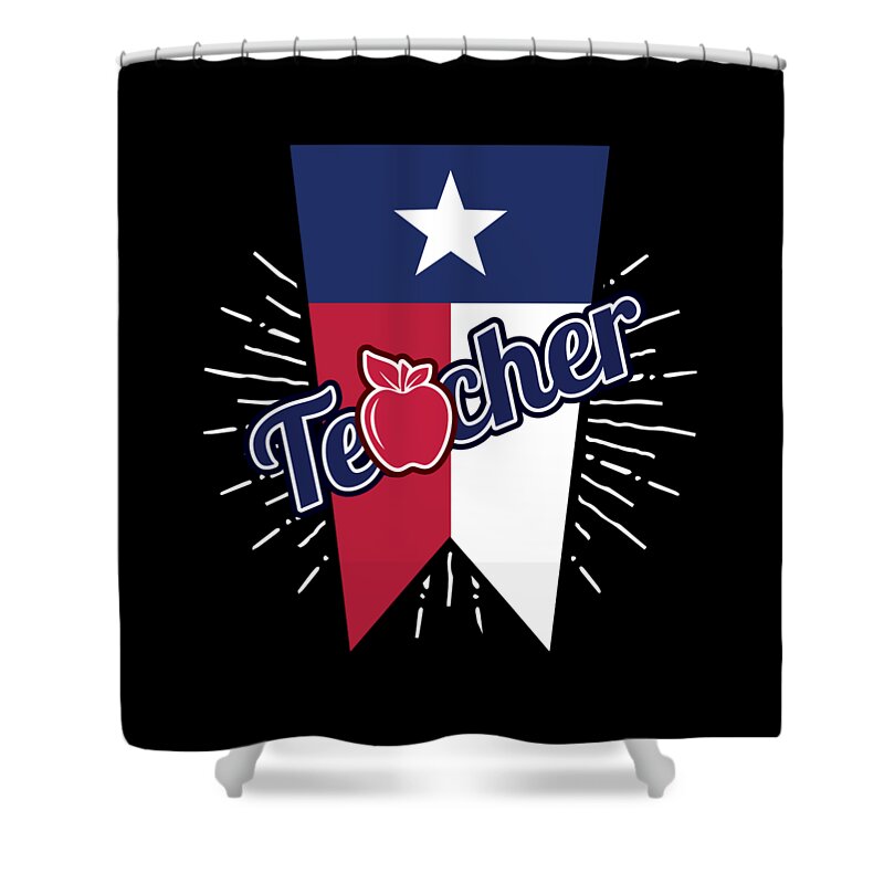 Funny Tshirt Shower Curtain featuring the digital art Texas Teacher Gift TX Teaching Home State Pride by Martin Hicks