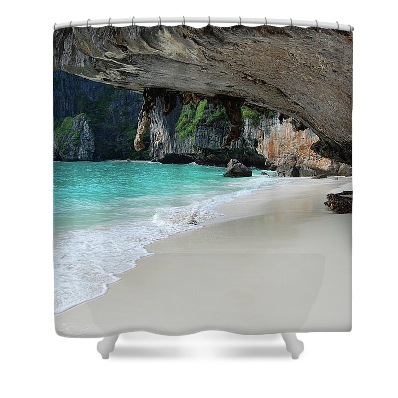Water's Edge Shower Curtain featuring the photograph Thailand Beach by By Marin.tomic