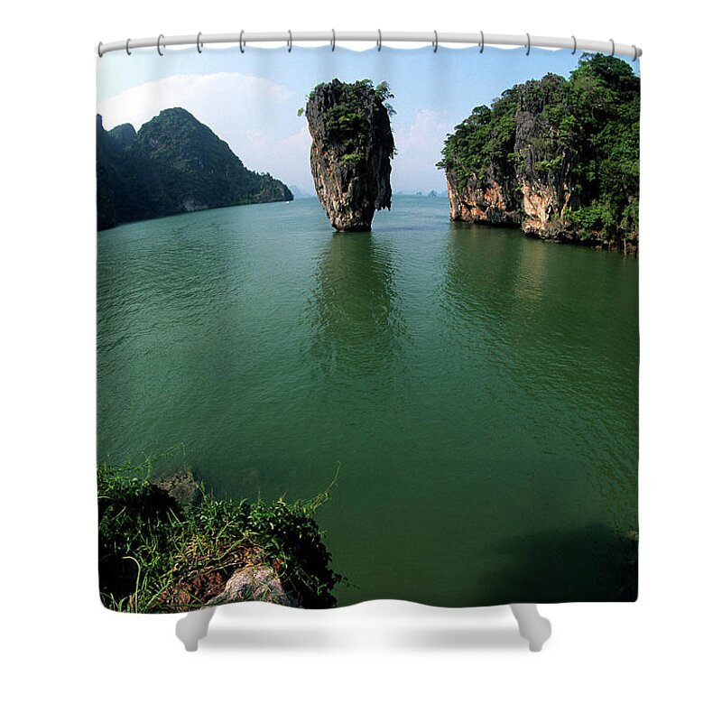 Phang-nga Province Shower Curtain featuring the photograph Thailand, Phang Nga, Ko Tapu Or James by Tropicalpixsingapore