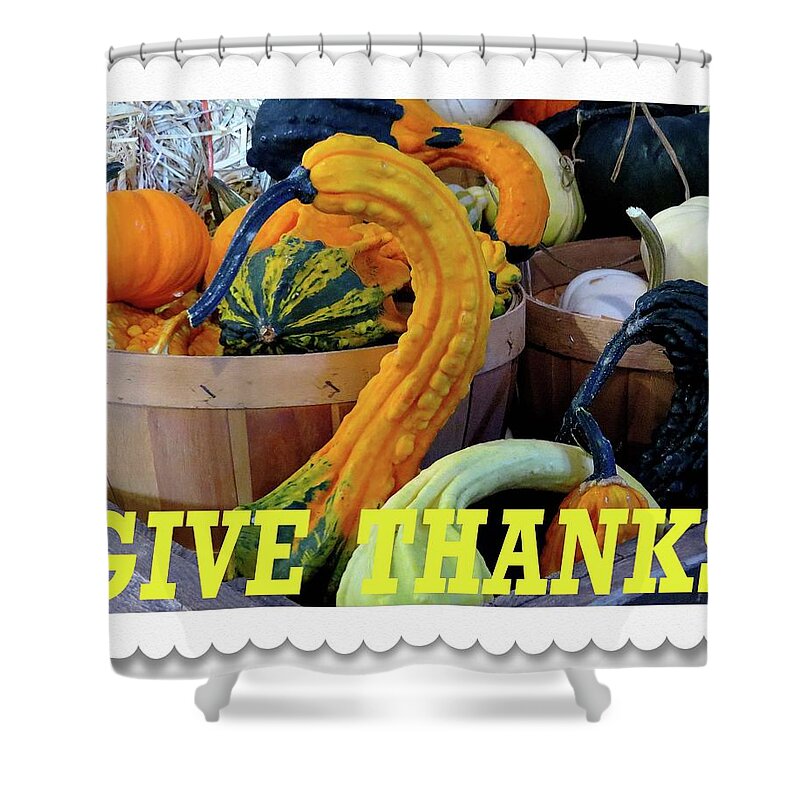 Thanksgiving Shower Curtain featuring the photograph Thanksgiving Card - Three by Linda Stern