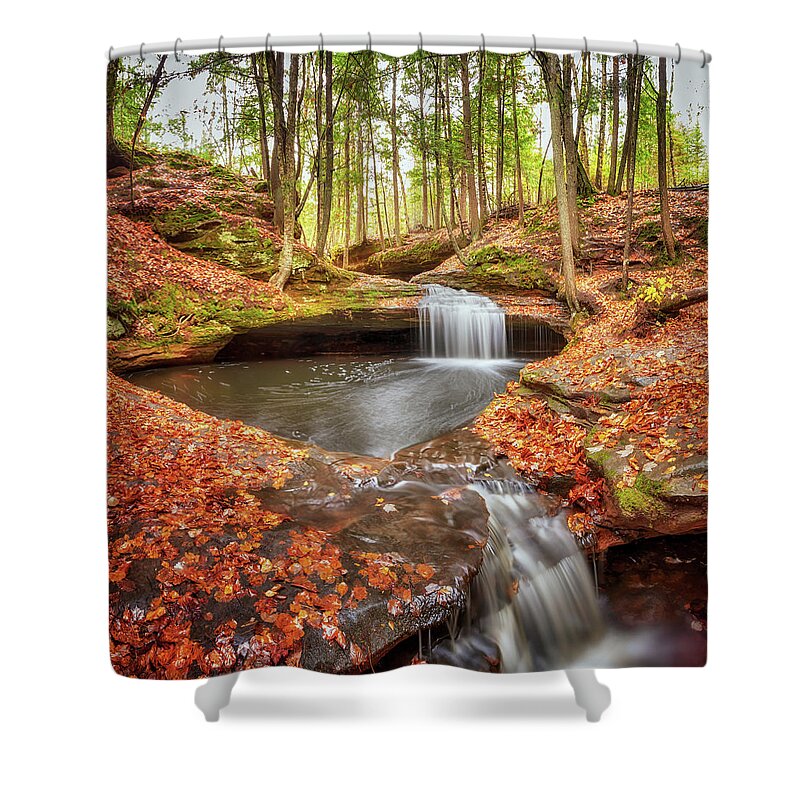 Waterfall Shower Curtain featuring the photograph The Cascades at Houghton Falls by Susan Rissi Tregoning