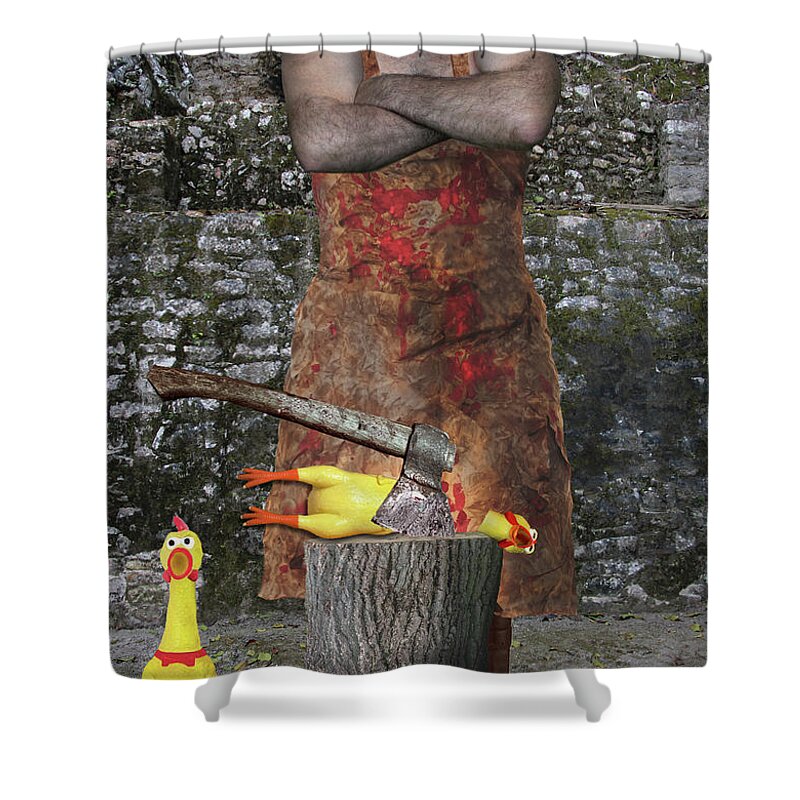 Executioner Shower Curtain featuring the photograph The Case of a Nearsighted Butcher by Aleksander Rotner
