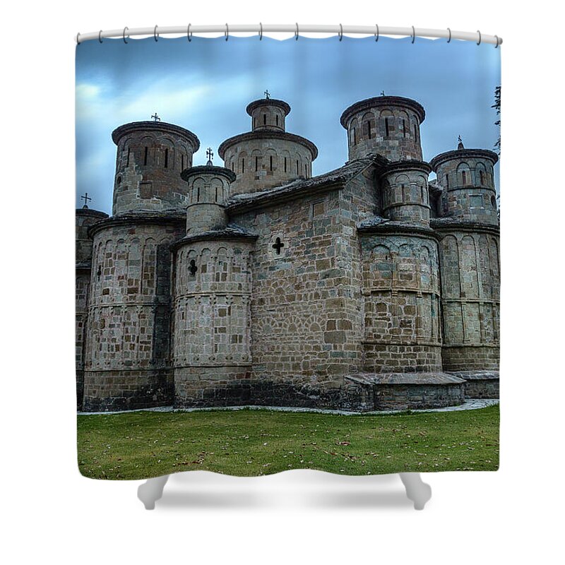 Europe Shower Curtain featuring the photograph The church of the Exaltation of the Holy Cross by Elias Pentikis