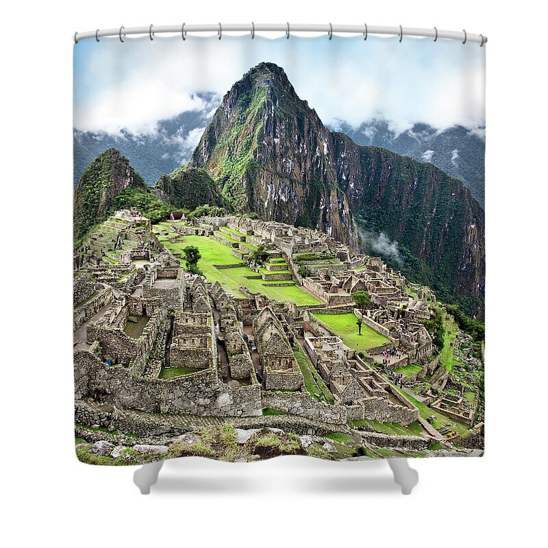 Machu Picchu Shower Curtain featuring the photograph The Classic Shot Of Machu Picchu by Nicolamargaret