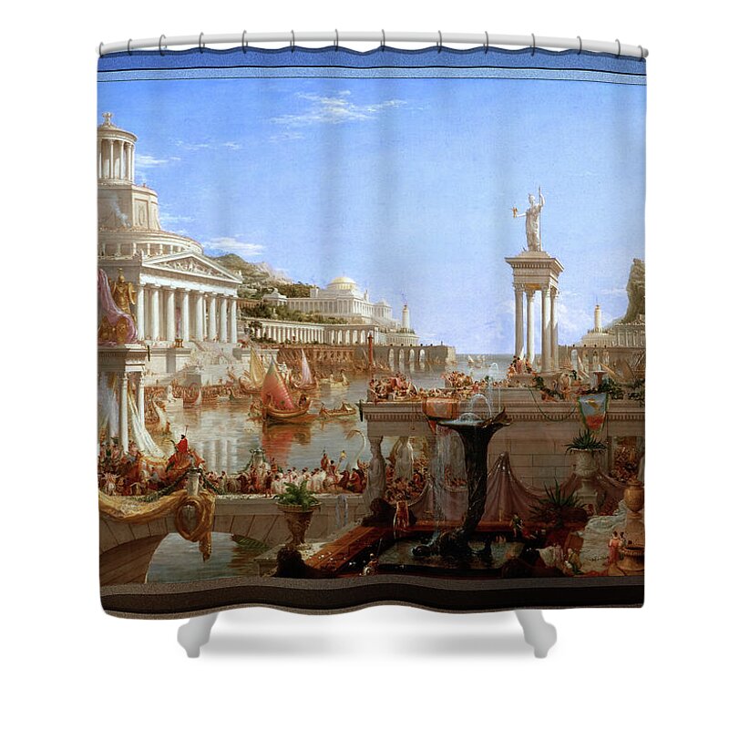 The Consummation Of Empire Shower Curtain featuring the painting The Consummation of Empire by Thomas Cole by Rolando Burbon